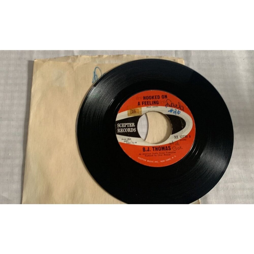 BJ Thomas - Hooked on a Felling & I've Been Down This Road Before 45 Record
